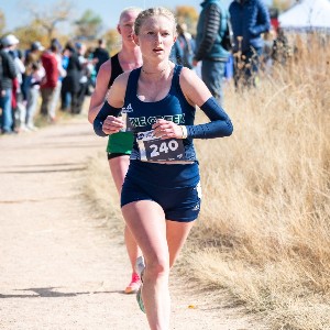 Girl running on course